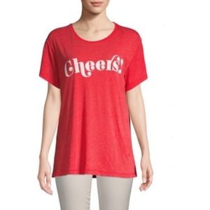 Wildfox Red Cheers T-Shirt holiday XS S M NEW